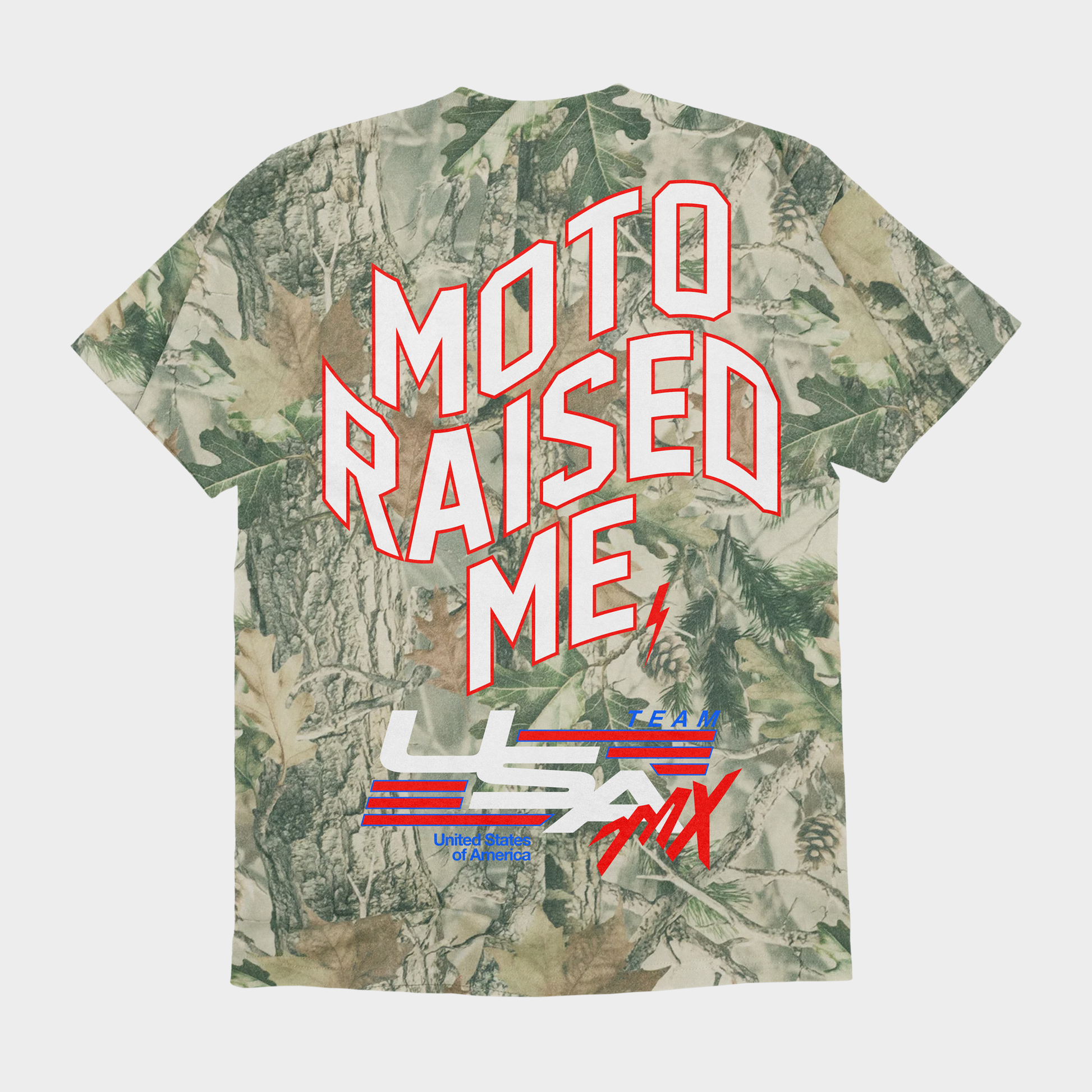 Moto Raised Me - Team USA Tee - Camo (Adult)