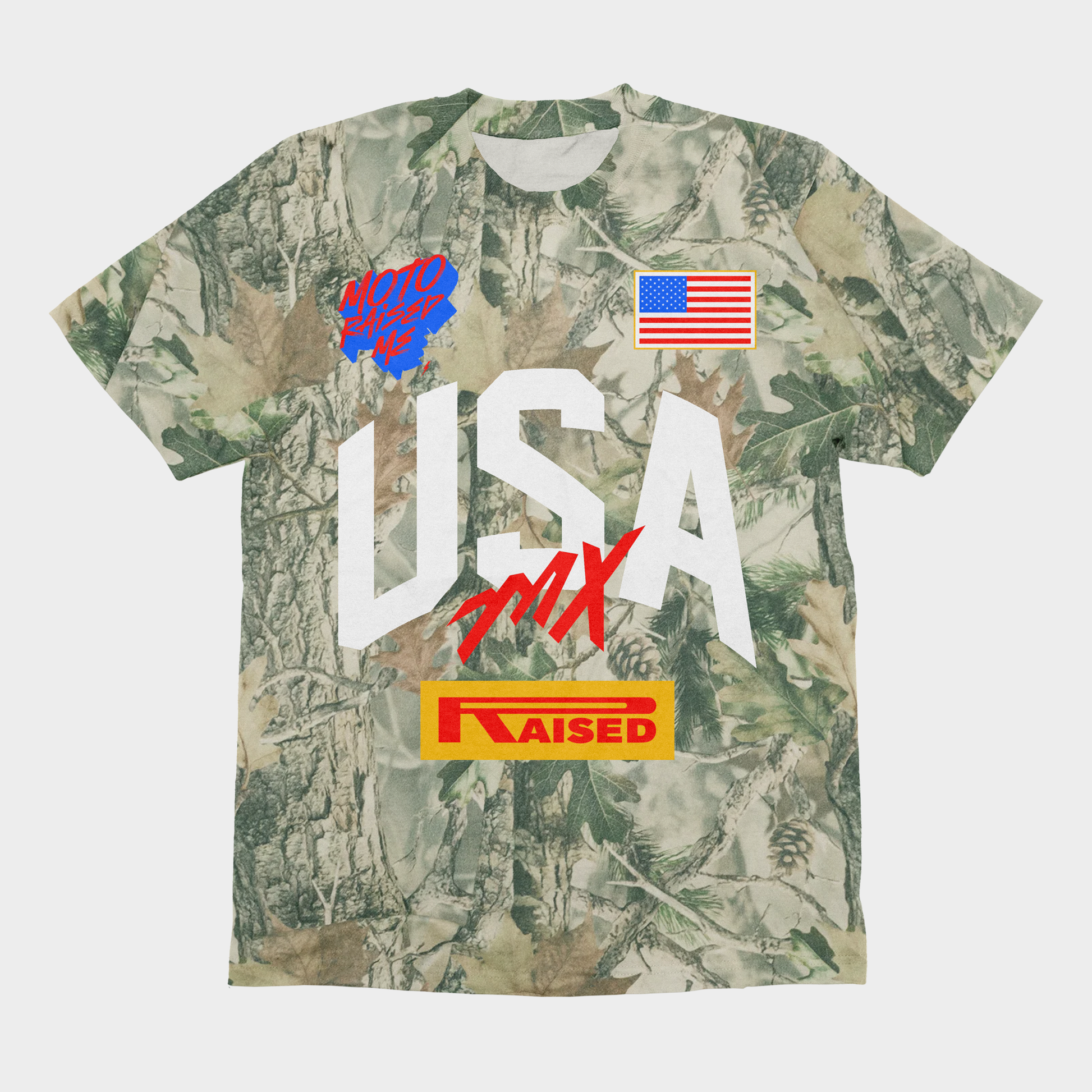 Moto Raised Me - Team USA Tee - Camo (Adult)