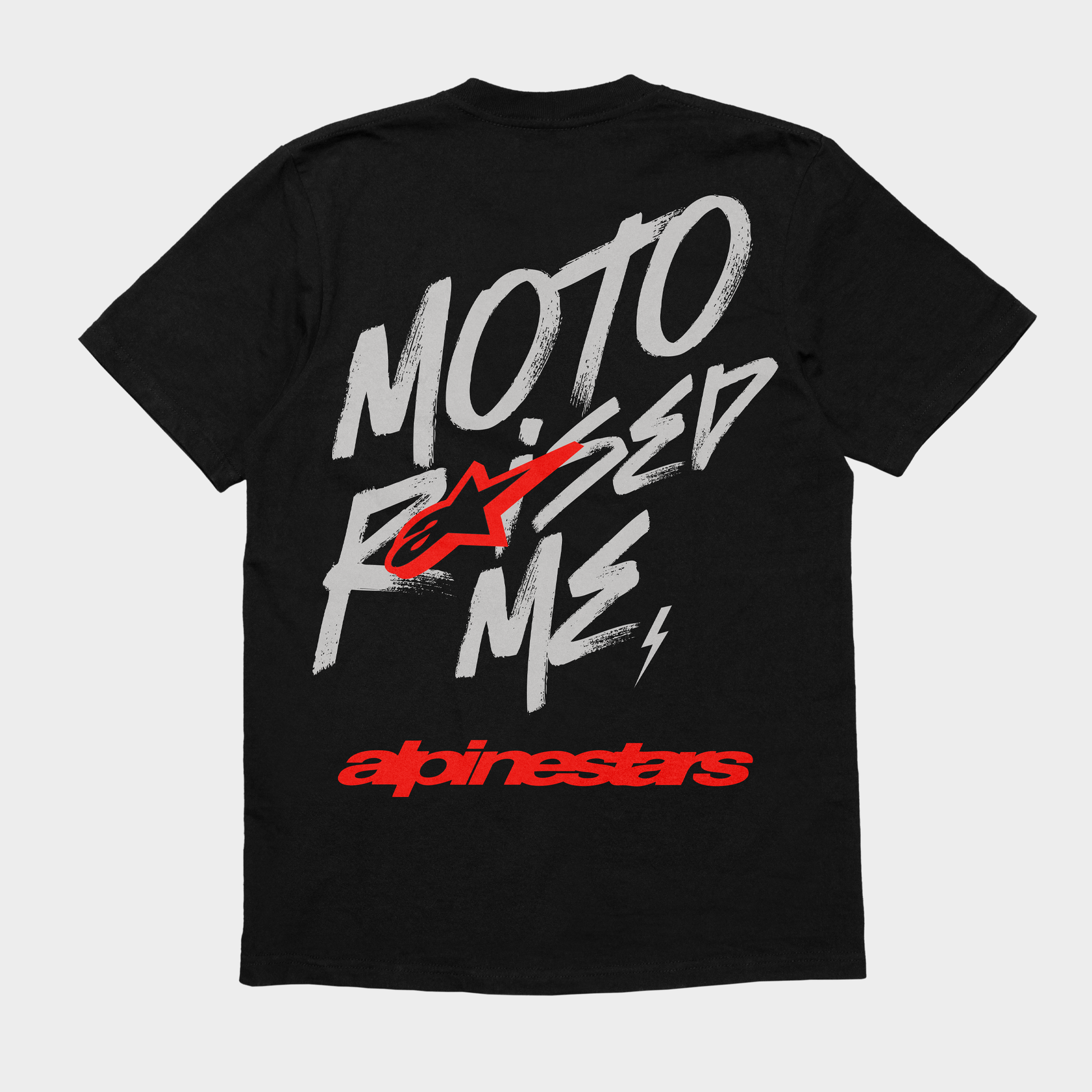 Moto Raised Me x Alpinestars Tee - Black (Adult)